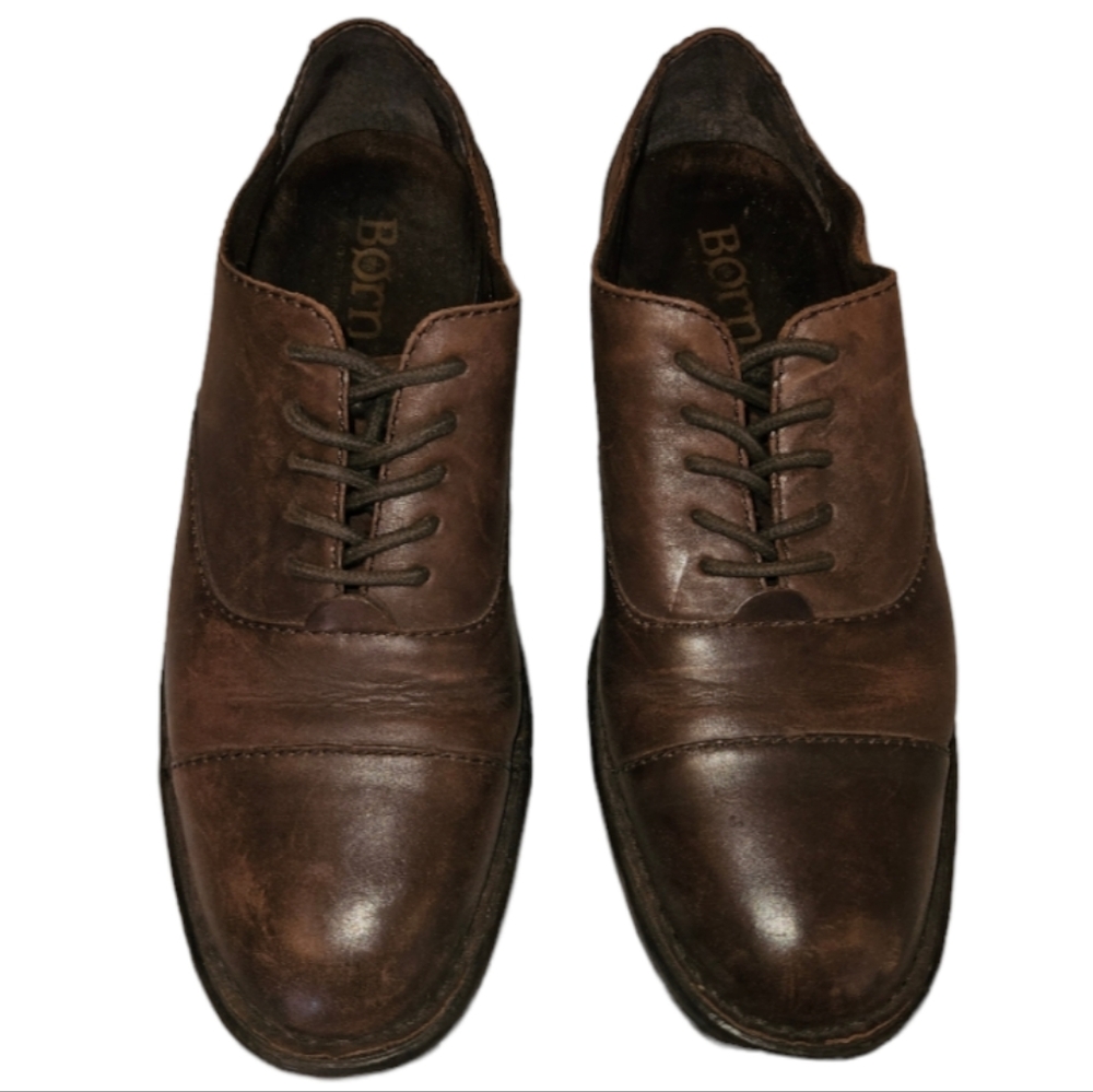 BORN Men's Dress Shoes Size 8.5 Brown Leather Classic Oxford Style Professional